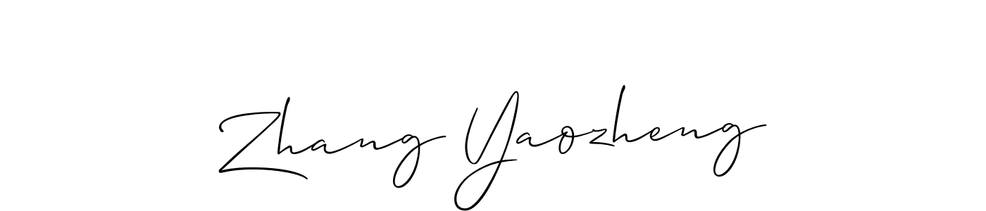 Use a signature maker to create a handwritten signature online. With this signature software, you can design (Allison_Script) your own signature for name Zhang Yaozheng. Zhang Yaozheng signature style 2 images and pictures png