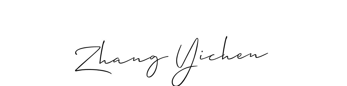 Create a beautiful signature design for name Zhang Yichen. With this signature (Allison_Script) fonts, you can make a handwritten signature for free. Zhang Yichen signature style 2 images and pictures png