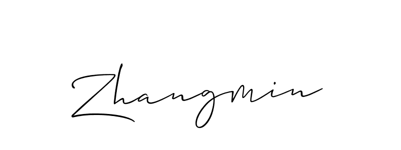 Make a beautiful signature design for name Zhangmin. With this signature (Allison_Script) style, you can create a handwritten signature for free. Zhangmin signature style 2 images and pictures png