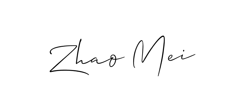 Allison_Script is a professional signature style that is perfect for those who want to add a touch of class to their signature. It is also a great choice for those who want to make their signature more unique. Get Zhao Mei name to fancy signature for free. Zhao Mei signature style 2 images and pictures png