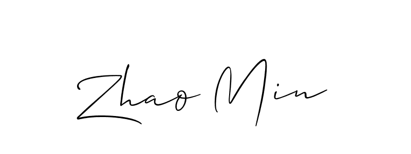 You should practise on your own different ways (Allison_Script) to write your name (Zhao Min) in signature. don't let someone else do it for you. Zhao Min signature style 2 images and pictures png
