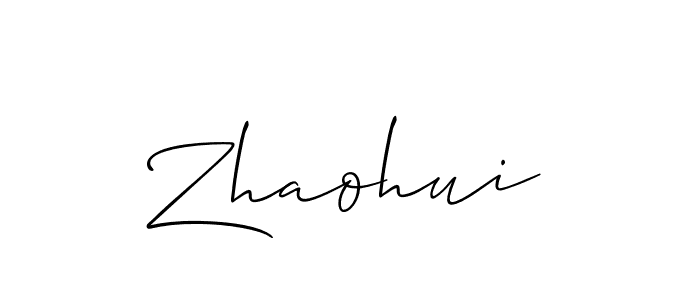 Design your own signature with our free online signature maker. With this signature software, you can create a handwritten (Allison_Script) signature for name Zhaohui. Zhaohui signature style 2 images and pictures png