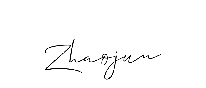 Create a beautiful signature design for name Zhaojun. With this signature (Allison_Script) fonts, you can make a handwritten signature for free. Zhaojun signature style 2 images and pictures png