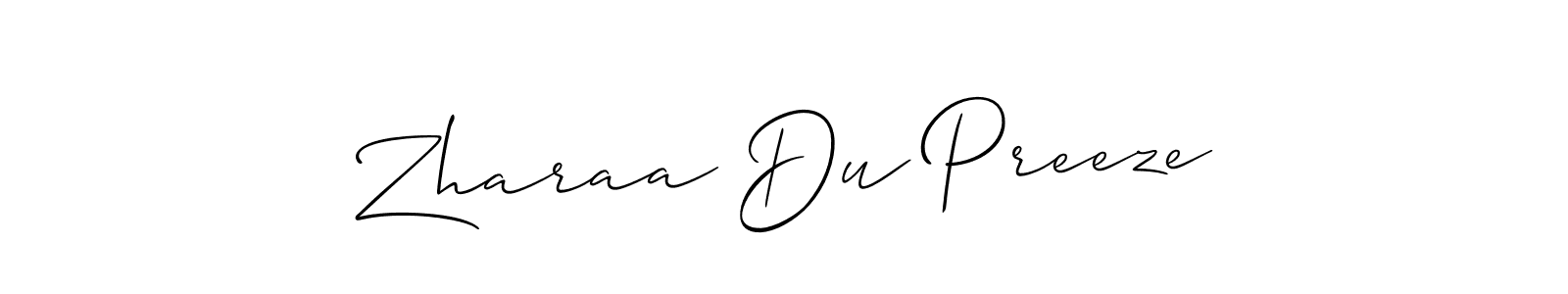 How to Draw Zharaa Du Preeze signature style? Allison_Script is a latest design signature styles for name Zharaa Du Preeze. Zharaa Du Preeze signature style 2 images and pictures png