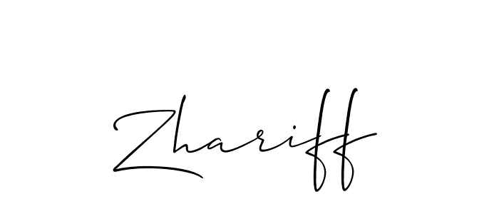 Allison_Script is a professional signature style that is perfect for those who want to add a touch of class to their signature. It is also a great choice for those who want to make their signature more unique. Get Zhariff name to fancy signature for free. Zhariff signature style 2 images and pictures png