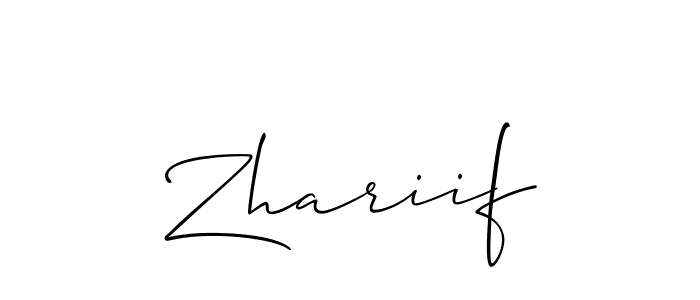 Allison_Script is a professional signature style that is perfect for those who want to add a touch of class to their signature. It is also a great choice for those who want to make their signature more unique. Get Zhariif name to fancy signature for free. Zhariif signature style 2 images and pictures png