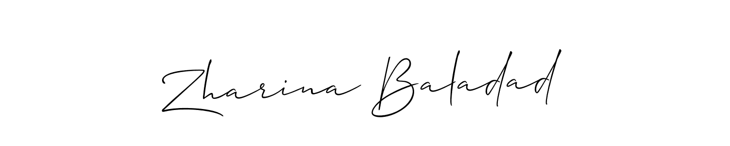 Zharina Baladad stylish signature style. Best Handwritten Sign (Allison_Script) for my name. Handwritten Signature Collection Ideas for my name Zharina Baladad. Zharina Baladad signature style 2 images and pictures png