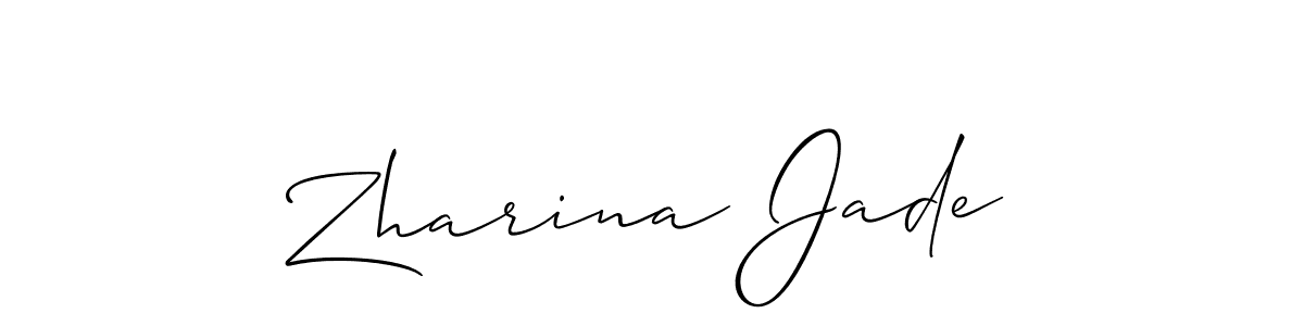 How to Draw Zharina Jade signature style? Allison_Script is a latest design signature styles for name Zharina Jade. Zharina Jade signature style 2 images and pictures png