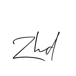 Design your own signature with our free online signature maker. With this signature software, you can create a handwritten (Allison_Script) signature for name Zhd. Zhd signature style 2 images and pictures png