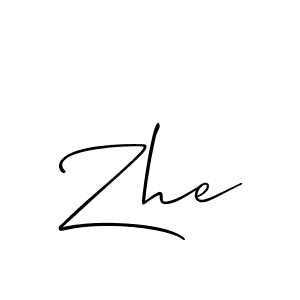 The best way (Allison_Script) to make a short signature is to pick only two or three words in your name. The name Zhe include a total of six letters. For converting this name. Zhe signature style 2 images and pictures png