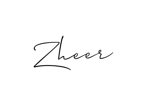 How to make Zheer signature? Allison_Script is a professional autograph style. Create handwritten signature for Zheer name. Zheer signature style 2 images and pictures png