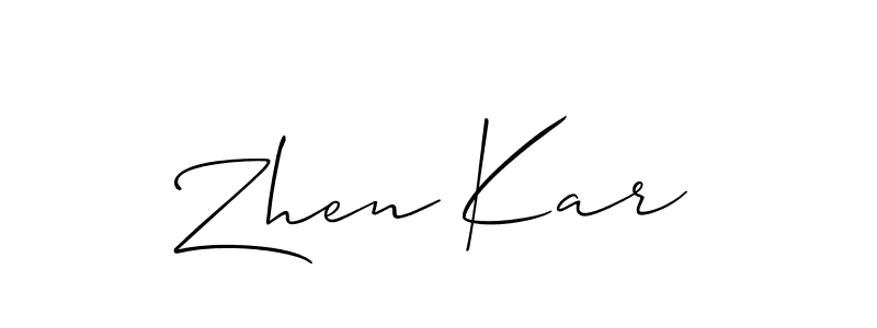 Zhen Kar stylish signature style. Best Handwritten Sign (Allison_Script) for my name. Handwritten Signature Collection Ideas for my name Zhen Kar. Zhen Kar signature style 2 images and pictures png