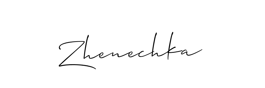 Also we have Zhenechka name is the best signature style. Create professional handwritten signature collection using Allison_Script autograph style. Zhenechka signature style 2 images and pictures png
