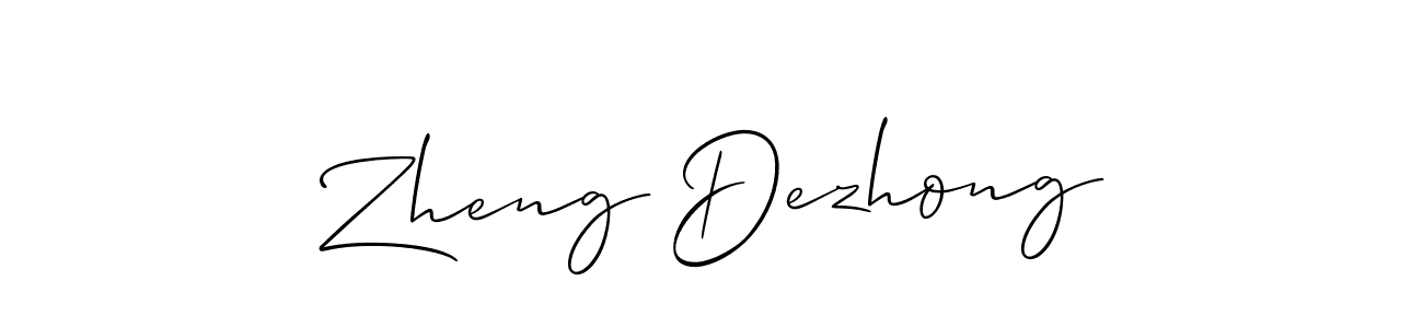 You should practise on your own different ways (Allison_Script) to write your name (Zheng Dezhong) in signature. don't let someone else do it for you. Zheng Dezhong signature style 2 images and pictures png