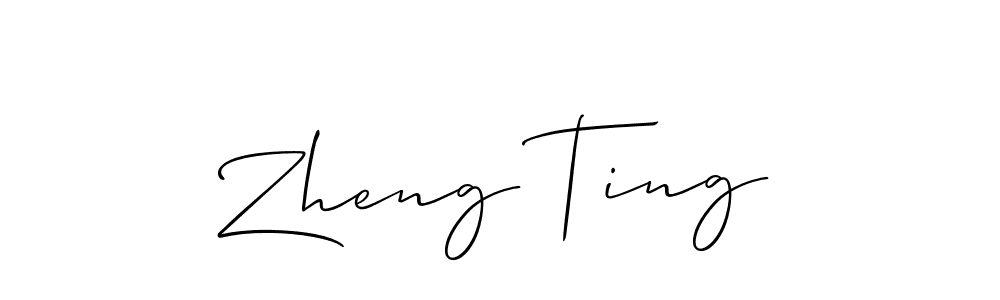 The best way (Allison_Script) to make a short signature is to pick only two or three words in your name. The name Zheng Ting include a total of six letters. For converting this name. Zheng Ting signature style 2 images and pictures png