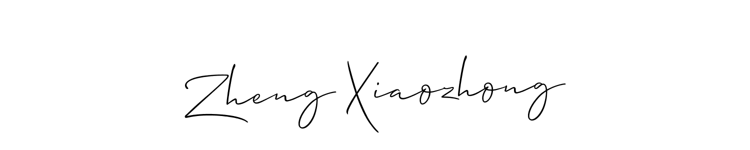 The best way (Allison_Script) to make a short signature is to pick only two or three words in your name. The name Zheng Xiaozhong include a total of six letters. For converting this name. Zheng Xiaozhong signature style 2 images and pictures png