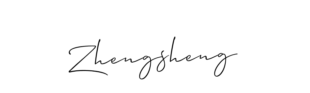 Design your own signature with our free online signature maker. With this signature software, you can create a handwritten (Allison_Script) signature for name Zhengsheng. Zhengsheng signature style 2 images and pictures png