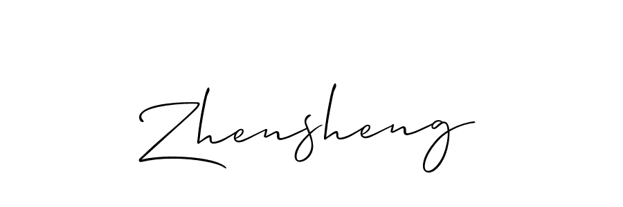 if you are searching for the best signature style for your name Zhensheng. so please give up your signature search. here we have designed multiple signature styles  using Allison_Script. Zhensheng signature style 2 images and pictures png
