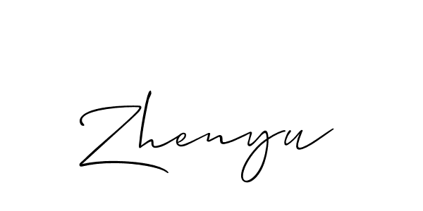 Make a beautiful signature design for name Zhenyu. With this signature (Allison_Script) style, you can create a handwritten signature for free. Zhenyu signature style 2 images and pictures png