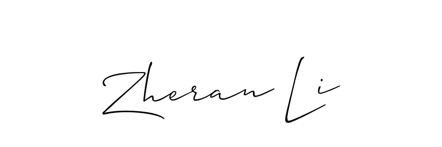 How to make Zheran Li name signature. Use Allison_Script style for creating short signs online. This is the latest handwritten sign. Zheran Li signature style 2 images and pictures png