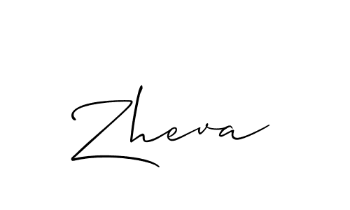 It looks lik you need a new signature style for name Zheva. Design unique handwritten (Allison_Script) signature with our free signature maker in just a few clicks. Zheva signature style 2 images and pictures png