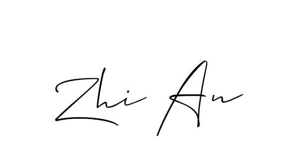 Create a beautiful signature design for name Zhi An. With this signature (Allison_Script) fonts, you can make a handwritten signature for free. Zhi An signature style 2 images and pictures png