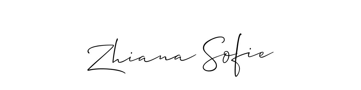 How to make Zhiana Sofie name signature. Use Allison_Script style for creating short signs online. This is the latest handwritten sign. Zhiana Sofie signature style 2 images and pictures png