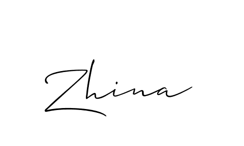 Create a beautiful signature design for name Zhina. With this signature (Allison_Script) fonts, you can make a handwritten signature for free. Zhina signature style 2 images and pictures png