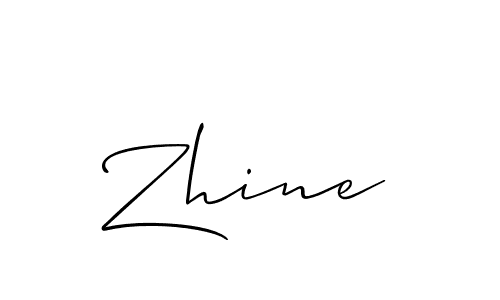Design your own signature with our free online signature maker. With this signature software, you can create a handwritten (Allison_Script) signature for name Zhine. Zhine signature style 2 images and pictures png