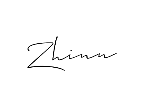 How to make Zhinn signature? Allison_Script is a professional autograph style. Create handwritten signature for Zhinn name. Zhinn signature style 2 images and pictures png