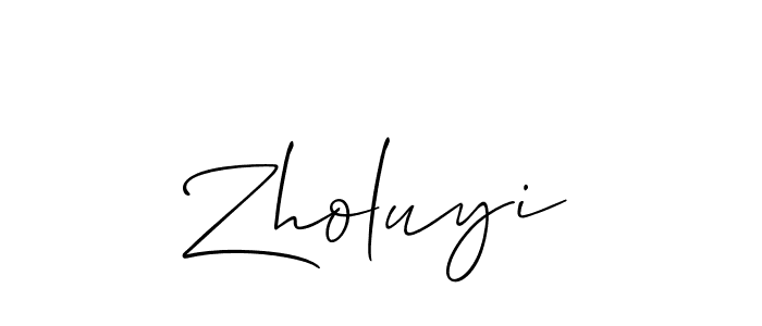 Use a signature maker to create a handwritten signature online. With this signature software, you can design (Allison_Script) your own signature for name Zholuyi. Zholuyi signature style 2 images and pictures png