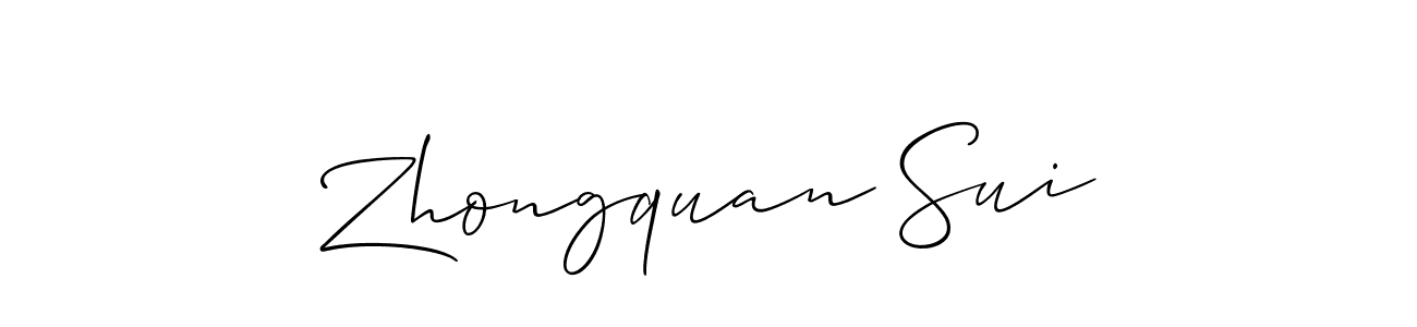 You should practise on your own different ways (Allison_Script) to write your name (Zhongquan Sui) in signature. don't let someone else do it for you. Zhongquan Sui signature style 2 images and pictures png