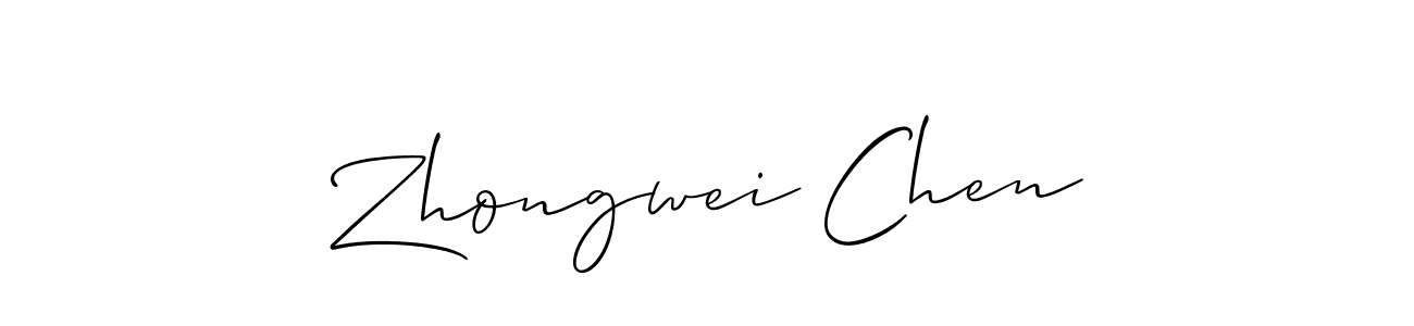 Allison_Script is a professional signature style that is perfect for those who want to add a touch of class to their signature. It is also a great choice for those who want to make their signature more unique. Get Zhongwei Chen name to fancy signature for free. Zhongwei Chen signature style 2 images and pictures png