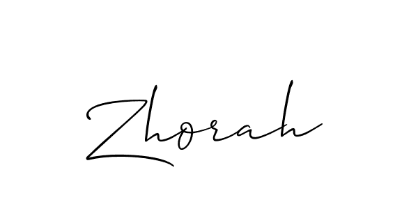 Zhorah stylish signature style. Best Handwritten Sign (Allison_Script) for my name. Handwritten Signature Collection Ideas for my name Zhorah. Zhorah signature style 2 images and pictures png