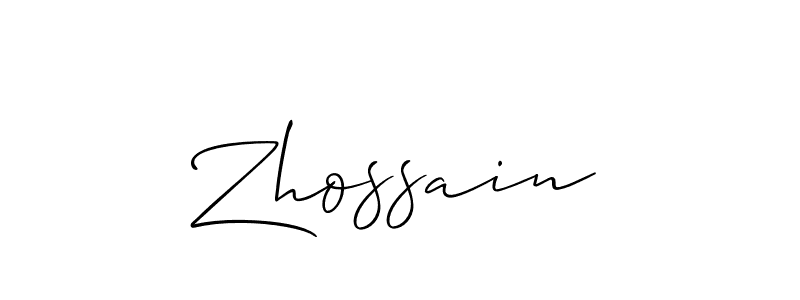 Also we have Zhossain name is the best signature style. Create professional handwritten signature collection using Allison_Script autograph style. Zhossain signature style 2 images and pictures png