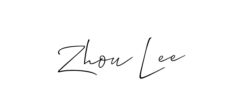 The best way (Allison_Script) to make a short signature is to pick only two or three words in your name. The name Zhou Lee include a total of six letters. For converting this name. Zhou Lee signature style 2 images and pictures png