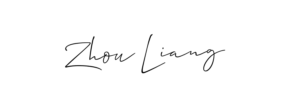 Also You can easily find your signature by using the search form. We will create Zhou Liang name handwritten signature images for you free of cost using Allison_Script sign style. Zhou Liang signature style 2 images and pictures png