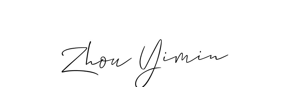 Allison_Script is a professional signature style that is perfect for those who want to add a touch of class to their signature. It is also a great choice for those who want to make their signature more unique. Get Zhou Yimin name to fancy signature for free. Zhou Yimin signature style 2 images and pictures png