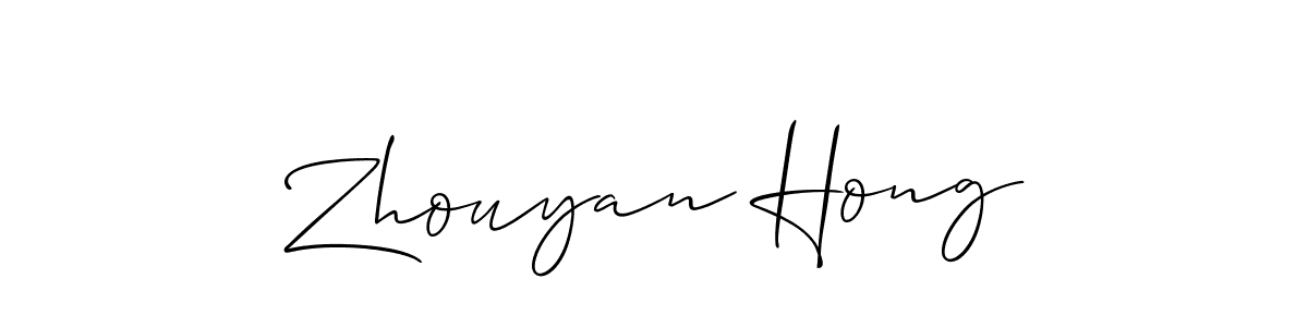 Use a signature maker to create a handwritten signature online. With this signature software, you can design (Allison_Script) your own signature for name Zhouyan Hong. Zhouyan Hong signature style 2 images and pictures png