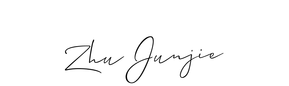 Allison_Script is a professional signature style that is perfect for those who want to add a touch of class to their signature. It is also a great choice for those who want to make their signature more unique. Get Zhu Junjie name to fancy signature for free. Zhu Junjie signature style 2 images and pictures png
