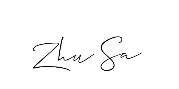 Design your own signature with our free online signature maker. With this signature software, you can create a handwritten (Allison_Script) signature for name Zhu Sa. Zhu Sa signature style 2 images and pictures png