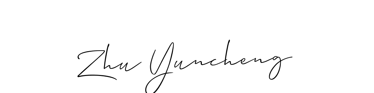 Also we have Zhu Yuncheng name is the best signature style. Create professional handwritten signature collection using Allison_Script autograph style. Zhu Yuncheng signature style 2 images and pictures png