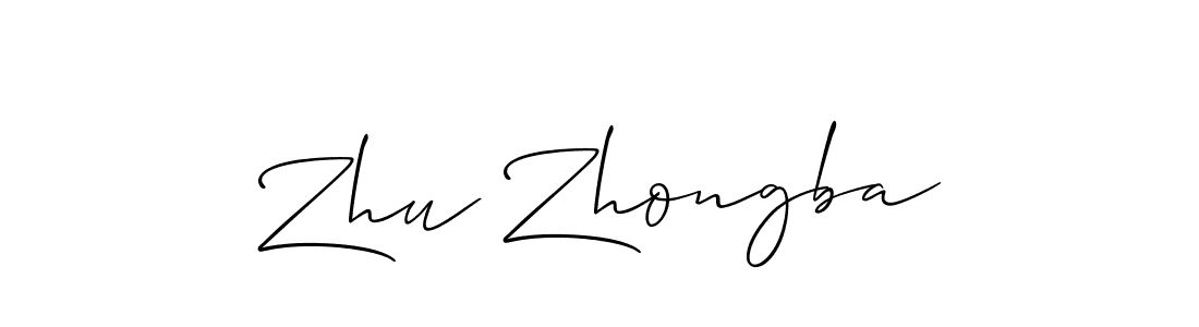 How to make Zhu Zhongba signature? Allison_Script is a professional autograph style. Create handwritten signature for Zhu Zhongba name. Zhu Zhongba signature style 2 images and pictures png