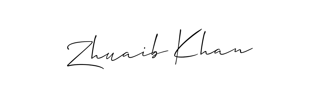You should practise on your own different ways (Allison_Script) to write your name (Zhuaib Khan) in signature. don't let someone else do it for you. Zhuaib Khan signature style 2 images and pictures png
