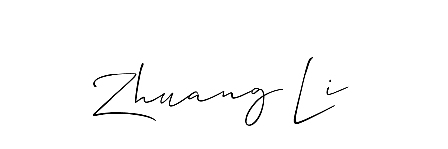 This is the best signature style for the Zhuang Li name. Also you like these signature font (Allison_Script). Mix name signature. Zhuang Li signature style 2 images and pictures png