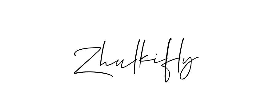 It looks lik you need a new signature style for name Zhulkifly. Design unique handwritten (Allison_Script) signature with our free signature maker in just a few clicks. Zhulkifly signature style 2 images and pictures png