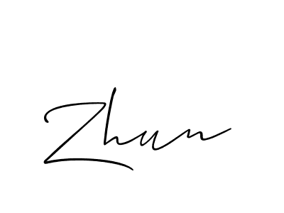 Use a signature maker to create a handwritten signature online. With this signature software, you can design (Allison_Script) your own signature for name Zhun. Zhun signature style 2 images and pictures png