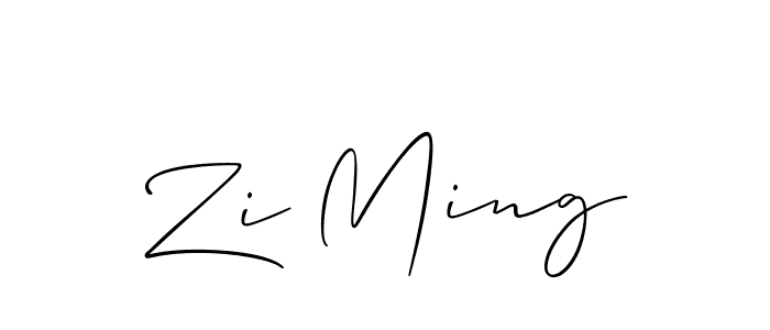 The best way (Allison_Script) to make a short signature is to pick only two or three words in your name. The name Zi Ming include a total of six letters. For converting this name. Zi Ming signature style 2 images and pictures png