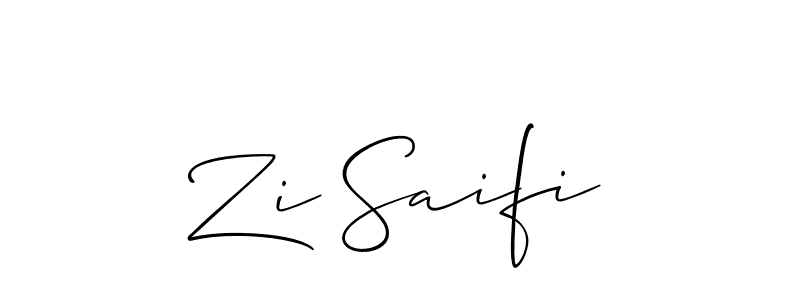 Make a beautiful signature design for name Zi Saifi. With this signature (Allison_Script) style, you can create a handwritten signature for free. Zi Saifi signature style 2 images and pictures png