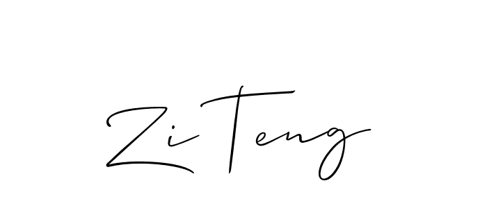 How to make Zi Teng name signature. Use Allison_Script style for creating short signs online. This is the latest handwritten sign. Zi Teng signature style 2 images and pictures png